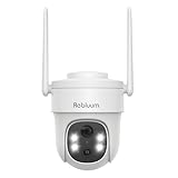 Rebluum 2K-Überwachungskamera für den Außenbereich, kabellos, 360°-Ansicht, PTZ-IP-Kamera mit PIR-Bewegungssensor/Bi-Wege-Audio/Farbnachtsicht/IP66 kompatibel mit Alexa und Google