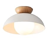 Deckenleuchte Wohnzimmerlampen Halbkreisform eingebrauchtes Deckenlicht dimmbar LED Deckenlampe Europäische Mode Holz Getreide Design Beleuchtung Flur, Schlafzimmer Deckenleuchten (Color : White)