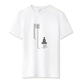 T-Shirt Herren Sommer Mode Druck Rundhals Herren Freizeitshirt Basic Causal Kurzarm Sportshirt Regular Fit Shirt Wicking Breathable Laufshirt B-White L
