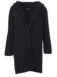 Zwillingsherz Strickjacke Cardigan für Damen - Hochwertiger Mantel Überwurf warm kuschelig weich mit Kapuze - Cape Umhang Strick Frühjahr Herbst W