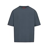 Prohibited Blanks | Einfarbiges Basic Oversize T-Shirt | Heavy Qualität mit 250 GSM Baumwolle | Rundhals-Ausschnitt, Boxy Fit (Steel Grey, L)