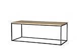Skandinavische Deko von Elensen - Wohnzimmer Tisch für Couch – Handgefertigt Modern Wohnzimmertisch aus Holz und Metall (Black, Eiche)