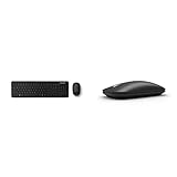 Microsoft Bluetooth Desktop (Set mit Maus und Tastatur, deutsches QWERTZ Tastaturlayout, schwarz, kabellos) & Modern Mobile Mouse Schwarz