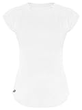GO HEAVY Damen Fitness Funktions Sport T-Shirt Laufshirt Kurzarm Schnelltrocknend Yoga Sportoberteil | Weiß XXL