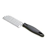 WeddHuis Wellenschneider Edelstahl Wellenmesser Riffelmesser für Pommes Kartoffelschneider für Erwachsene und Kinder Wellenschnittmesser aus Edelstahl Crinkle Chip Cutter für Gemüse Salat Ob