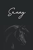 Sunny: Liniertes Notizbuch A5 Format, Das perfekte Geschenk personalisiert für Sunny | Pferde Notizbuch für Frauen und Mädchen