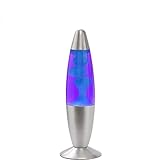 ROCKING GIFTS Desktop-Lava-Lampe, 35 cm Blau-Lila, mit Schalter, beinhaltet E14-Birne, Plasmablampen, Magma, farbige Qualle