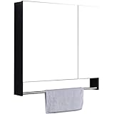 AXOIN HZH Spiegelschrank für Badezimmer mit Handtuchstange Wandmontage Aufbewahrungsschrank HD Make-up Spiegel Wanddekoration Aufbewahrungsregal Wandschrank
