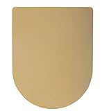 WC-Sitz aus Duroplast | Toilettensitz mit Absenkautomatik | WC-Brille in D-Form | Farbe: beige | ASDSLB9867