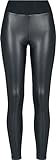 Urban Classics Damen High waist van imitatieleer met hoge taille - faux lederen treggins Leggings, Schwarz (Black 00007), S EU