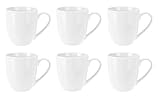 Kaffeebecher Kaffeetasse Porzellan Weiß mit Henkel 6 Stück Set Modell-Auswahl, Modell:500 ml bauchige Form