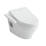 TOTO WASHLET+ EP wandhängendes längliches WC und WASHLET C2 Bidetsitz und DuoFit Einbau-0,9 und 1,28 GPF Dual-Spül-Tanksystem, mattes Silber – CWT4283074CMFG#MS