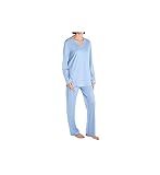 CALIDA Damen Cosy Cotton Nights Pyjamaset, Clear Blue, 40-42