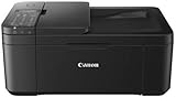 Canon PIXMA TR4550 Drucker Farbtintenstrahl Multifunktionsgerät DIN A4 (Farbdruck, Scanner, Kopierer, Fax, 4 in 1, 4.800 x 600 dpi, USB, WIFI, WLAN, Duplexdruck, Print App), schwarz