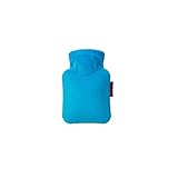 Hugo Frosch Mini-Wärmflasche 0,2 l mit Veloursbezug wasserblau