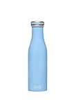Lurch 240909 Isolierflasche /Thermoflasche für heiße und kalte Getränke aus doppelwandigem Edelstahl 0,5l, light blue