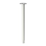 IKEA Tischbein 'OLOV' Bein aus Stahl - farbig lackiert - verstellbar zwischen 60 und 90 cm - mit Schutzkappe für Boden und INKL. Schrauben für Tischplatte (weiß)