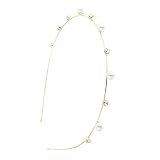 FOMIYES Braut-perlen-stirnband Perlenstirnbänder Für Bräute Kopfbedeckung Breite Stirnbänder Für Damen Haarschmuck Für Die Brautjungfer Glänzendes Stirnbanddekor Tiaras Golden Legierung