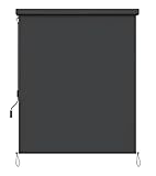 vanvilla Senkrechtmarkise 200x250 cm außen Außenrollo Balkon Markise Sichtschutz Sonnenschutz Vertikalmarkise Rollo Aluminiumkassette Markise Anthrazit RAL7016