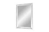 FRAMO Trend 35 - Wandspiegel 40x50 cm mit Rahmen (Alu gebürstet), Spiegel nach Maß mit 35 mm breiter MDF-Holzleiste - Maßgefertigter Spiegelrahmen inkl. Spiegel und Stabiler Rückwand mit Aufhängern