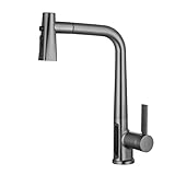 LakeBayMZC Wasserhahn Küche Mit Brause Ausziehbar, Küchenarmatur 360° Schwenkbar Spültischarmatur LED Temperaturanzeige, Einhebel Armatur Küche mit 3 Strahlarten,Pistoleng