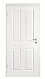 HORI® Zimmertür Estella 4 Weißlack RAL9010 Röhrenspan Rundkante | Innentüre, Türblatt, passende für alle Standard Zargen mit DIN Größe I 1985 x 860 mm I DIN Link