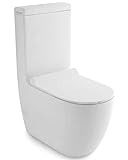 Alpenberger Stand-WC mit Spülkasten & Geberit Spül-Garnitur - Abnehmbarer WC-Sitz mit Absenkautomatik - Integrierte Bidet-Funktion - Komplett-Set