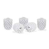 Relaxdays WC Bürstenkopf im 5er Set, lose Toilettenbürsten 9,5 mm Gewinde, Ersatzbürstenkopf Durchmesser 7 cm, weiß