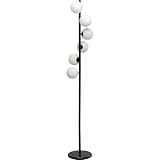 Kare Design Stehleuchte Scala Balls Milky, Schwarz, Retro, minimalistisch, Schlafzimmerlampe, Wohnzimmerlampe, Home Office Leuchte, kein Leuchtmittel enthalten, 160x29x29 cm (H/B/T)