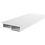 NOBILY Fenster/PVC Deckleiste- 4x30mm Breite x 7mm Höhe, Hohlkammerleiste mit Überstand für Wandabschluss inkl. Schaumklebeband (selbstklebend)-Länge je Leiste 1950mm, Flachleiste,Fensterleiste,weiß