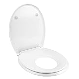 WC Sitz FamilienToilettendeckel Klobrille Töpfchen Toilettenbrille O-Form motive Weiß Klodeckel Quick-Release magnetisch