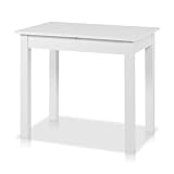 smart Esstisch 60x90 cm Weiß, Küchentisch ausziehbar bis 130 cm, Esszimmertisch aus Holzwerkstoff inkl. erweiterbare Auszugsplatte, moderner Tisch für bis zu 6