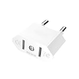 VIEVRE US to EU Adapter, 2 Pin Adapter USA Deutschland Stecker, Adapter USA, US Adapter EU, Amerika Mexiko Kanada Ägypten Spanien Stecker Adapter Auf EU, USA Adapter Steckdose(Weiß)