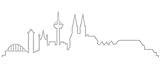 Samunshi® Köln Skyline Aufkleber Silhouette in 8 Größen und 25 Farben (15x4,4cm silbermetalleffekt)
