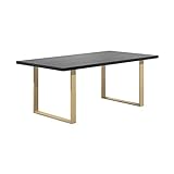 i-flair Esszimmertisch Macon Kufentisch Holztisch Esstisch Kufengestell Tisch mit Tischplatte und Kufen - alle Größen und Farben (220x100 cm, Schwarz + Eiche)