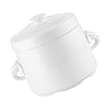 Cabilock 1 Stk Schmortopf aus Keramik Bräter aus Emaille Ofen Tontopf Öfen Löffel Nudel weiße Suppenschüssel Dampfschale mit Deckel wasserdichte Suppentasse Schmortopf mit Griff weiße T