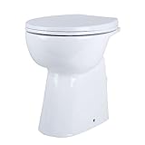 Erhöhtes Stand WC spülrandlos Stand-Wc inkl. soft-close Sitz Toilette Klo, Sitz abnehmbar, Tiefspüler, H 45 cm