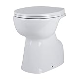 Erhöhtes Stand WC spülrandlos Stand-Wc inkl. soft-close Klodeckel Toilette Klo, Sitz abnehmbar, Tiefspüler, Abfluss senkrecht, H 45