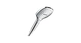 hansgrohe Raindance Select E - Duschkopf, Handbrause mit 3 Strahlarten, eckige Duschbrause (120 x 120 mm), Brausekopf mit Antikalk-Funktion, Chrom, 26520000