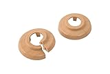 Sanitop-Wingenroth Klapprosette für Rohrsysteme | 18 mm oder Typ 3/8 '' | 2er-Set | Rosette | Abdeckung für Heizungsrohre | Außendurchmesser: 49 mm | Kunststoff | Ahorn | 19437 2
