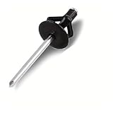 50 Stück schwarz lackierte dreifach gefaltete Blindnieten aus Aluminium mit großem Flansch, Aluminium-Glühbirnen-Blindnieten, Auto-Innendekoration, Durchmesser 3/16