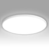 NUODIFAN LED Deckenleuchte,18W Deckenlampe,1800LM Ultra Dünn Weiß 6500K Wasserfest IP65 Badzimmer Deckenlampe,Rund Deckenleuchte Flimmerfreie Lampe, LED Lampen