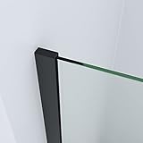 Wandanschlussprofil Wandprofil Duschprofil für Walk in Dusche Duschwand Glas Duschabtrennung Duschkabine U-Profil Aluminium Wandprofilleiste Wandabschlussleiste schwarz matt für Glasstärke 8