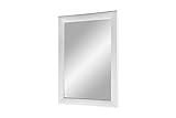 FRAMO Trend 35 - Wandspiegel 50x150 cm mit Rahmen (Weiss matt), Spiegel nach Maß mit 35 mm breiter MDF-Holzleiste - Maßgefertigter Spiegelrahmen inkl. Spiegel und Stabiler Rückwand mit Aufhängern