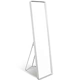 DRULINE Standspiegel Wandspiegel Garderobenspiegel Spiegel Ganzkörperspiegel Schrankspiegel Ankleidespiegel Dekoration Hängend F0015070 | 115 cm x 30,5 cm x 4 cm | Weiß