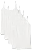 Amazon Essentials Damen Unterhemd, Schmale Passform, 4er-Pack, Weiß, M