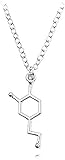 Halskette Serotonin-Molekül-Anhänger-Halsketten Dopamin-Molekül-Halskette Weltkarte-Halskette Berggeschenke