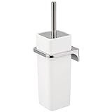 bremermann WC-Garnitur Savona inkl. Wandhalterung, WC-Bürstenhalter, Toilettenbürstenhalter, eckig (Weiß)