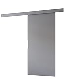 MINIO - Schiebetür Komplettset CLEAN A, 86 cm Breit, Schiebetüren, Wandmontage, Schiebetürsystem, Zimmertüren - Grau M