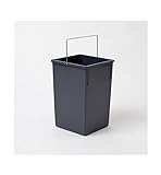 Hailo Inneneimer 15 Liter Kunststoff dunkelgrau mit Henkel verchromt Abfallsammler, Plastik, 35 x 23 x 22 cm